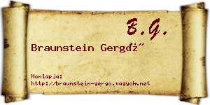 Braunstein Gergő névjegykártya